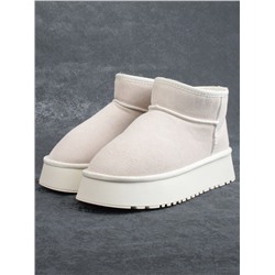 04-UA-3 BEIGE Угги зимние женские (натуральная замша, натуральная шерсть)