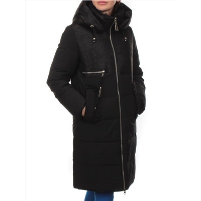 C1071 BLACK Пальто зимнее женское (200 гр. холлофайбер)