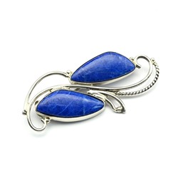 Брошь лазурит "Веточка" 54*24мм.