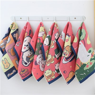 Gauze cartoon children's sweat towel, wholesale