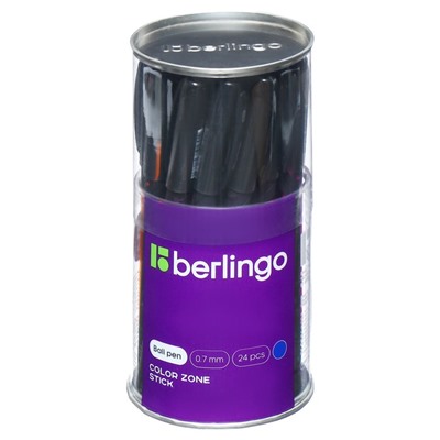 Ручка шариковая Berlingo Color Zone stick, стержень синий 1.0, прорезиненный корпус, МИКС