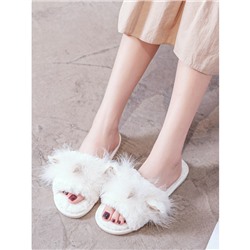 Тапочки «Пушистые Единороги» белые