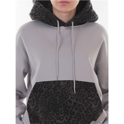 008 GRAY/LT. BLUE/LEOPARD Костюм спортивный зимний женский (95% хлопок, 5% полиэстер)