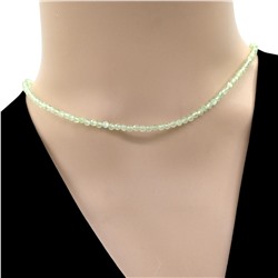 Чокер из улексита с эффектом кошачьего глаза шарик граненый 3мм цвет зеленый светлый, 40см