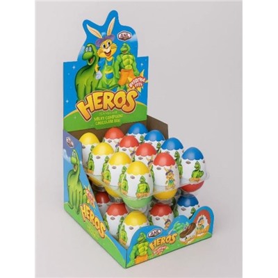 Яйцо-сюрприз из кондитерской глазури "HEROS", 24шт.