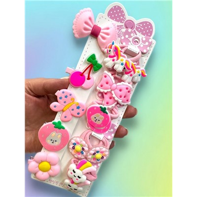 Набор аксессуаров для волос (уточки 5 шт + резинки 10 шт) Арт НД11 тип 6