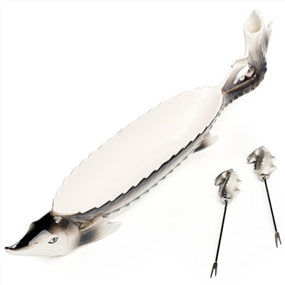 БЛЮДО LEFARD "ОСЁТР" 32*8,5*5,5 СМ, 2 ВИЛОЧКИ (КОР=26ШТ.)
