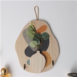 Настенные крючки декоративные «Абстракция. Кляксы. Цветок», дерево, 1.5×19.5×23.3 см