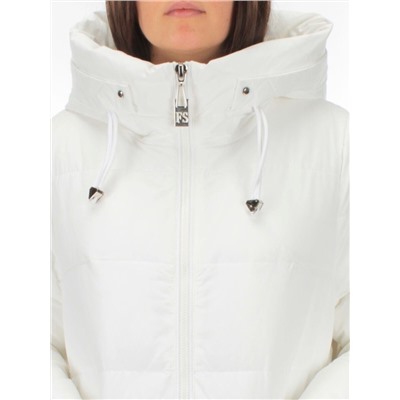 H303 WHITE Пальто зимнее женское (200 гр. холлофайбер)