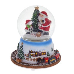 GAEM Фигурка декор в стекл шаре "Дед Мороз" (муз с ключ, подсветка), D 10 см, L15,5 W15,5 H15,5 см