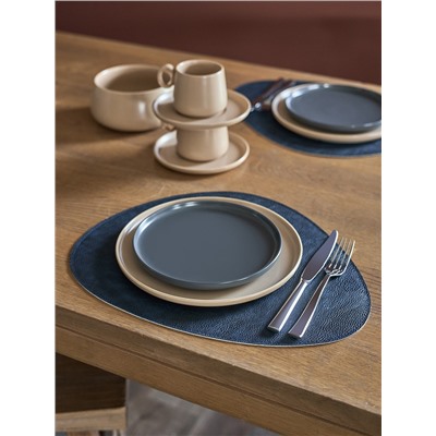 Набор из 2-х двухсторонних сервировочных салфеток Drop, 33х41 см, синий/светло-серый