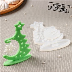 Молд для заливки «3D Ёлка», 16×9.4 см, силикон, прозрачный