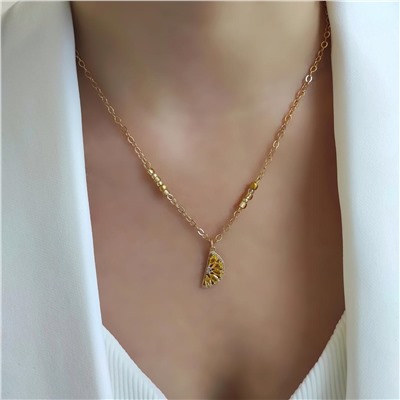 Чокер из цитрина + цепочка с долькой лимона