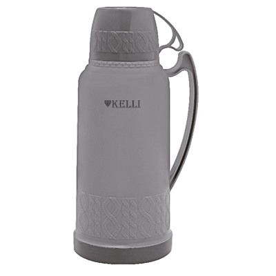 Термос KELLI KL-0966 Серый со стеклянной колбой 1,0л (12шт) оптом