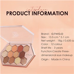 Тени для век O.TWO.O Color And Texture Of Eye Makeup 12 цветов № 2 18 g
