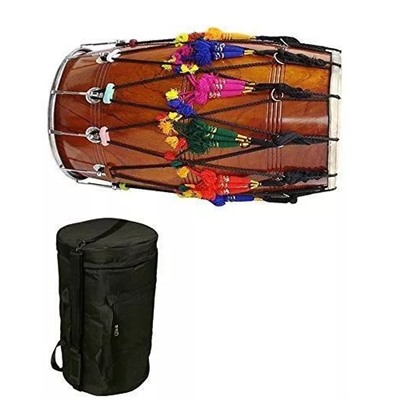 Барабан для танца бангара с чехлом, Punjabi Bhangra Kacha Pakka Sheesham Wood, произв. JAPS BIZ