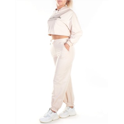 Y316 MILK BEIGE Спортивный костюм женский (100% хлопок)