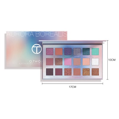 Тени для век O.TWO.O Aurora Borealis матовые 18 цветов 18 g
