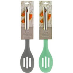 160-034 Силиконовая ложка с прорезями 33 см (х48)