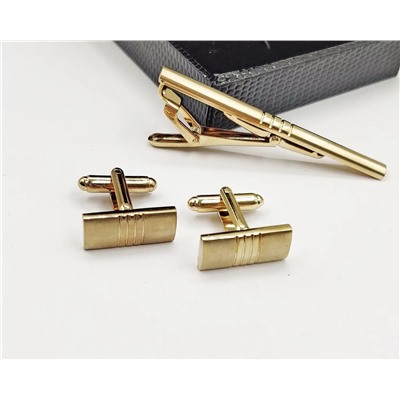 Набор запонок и зажима для галстука в футляре
