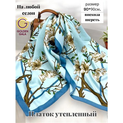 Платок утепленный Сакура цвет 3040/10 (бирюзово-голубой)