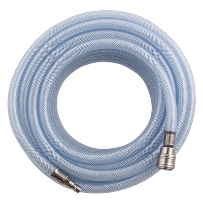 Шланг пневматический ПВХ, 10 x 16 мм, 18 бар, армированный, прозрачный, быстросъемное соединение, 15 м Stels