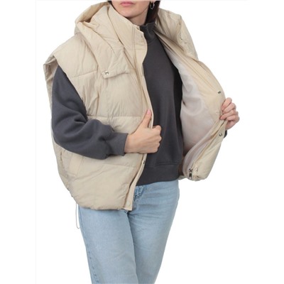 24001 BEIGE Жилет утепленный женский (100 гр. холоффайбер)