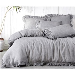2 сп. Евро Комплект Постельного Белья Cotton Saten Miranda Gri Çift - EcoCotton