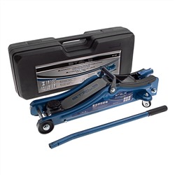 Домкрат гидравлический подкатной в пластиковом кейсе, 2 т, Low Profile, 80-380 мм Stels