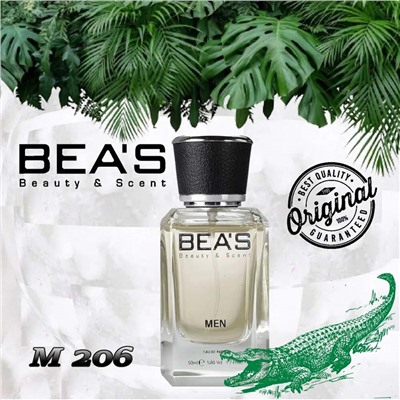 Beas M206 Lacoste L.12.12. White Blanc Men edp 50 ml, Парфюм мужской Beas M206 создан по мотивам аромата Lacoste L.12.12. White Blanc