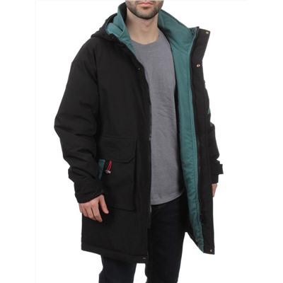 22066 BLACK GREEN Куртка мужская зимняя облегченная (150 гр. холлофайбер)