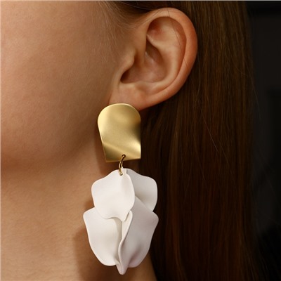 Серьги ассорти «Ветер» неровность, цвет бело-золотой