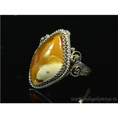 Кольцо агат 17*27мм, размер 18,5