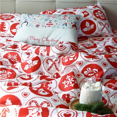Постельное белье LoveLife дуэт " New Year's gifts" 143*215см-2шт,240*225см,50*70см-2шт