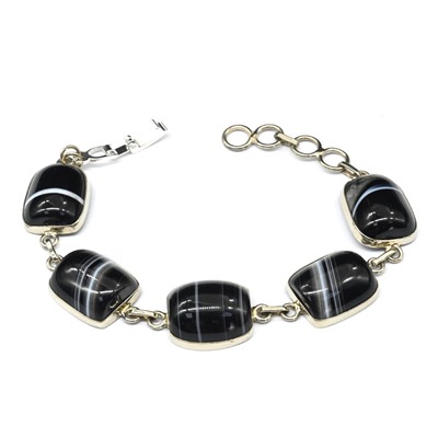 Браслет с агатом 17*15мм, 16,5см.