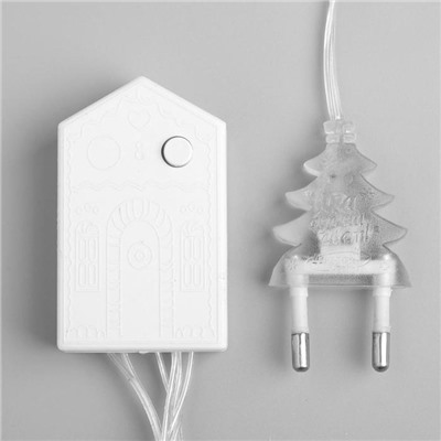 Гирлянда «Нить» 10 м, IP20, прозрачная нить, 100 LED, 8 режимов, 220 В, свечение белое