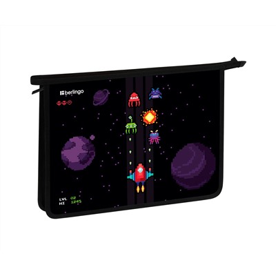 Папка для тетрадей 1 отделение, А4 Berlingo "Space Battle", 340*245*40 мм, пластик, на молнии