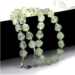 Бусы из Пренита овал витой с гранями 8*10мм, 44см