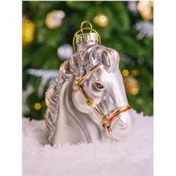 Елочная игрушка стеклянная декорированная "Волшебный жеребец"