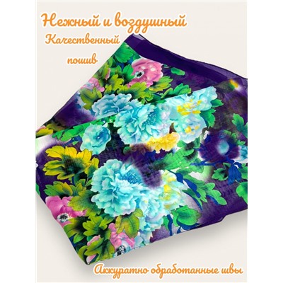 Шарф шифоновый с цветочным принтом Арт 0981/14