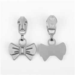 Бегунок для молнии «Спираль», №3, «Бант», 10 шт., цвет никель