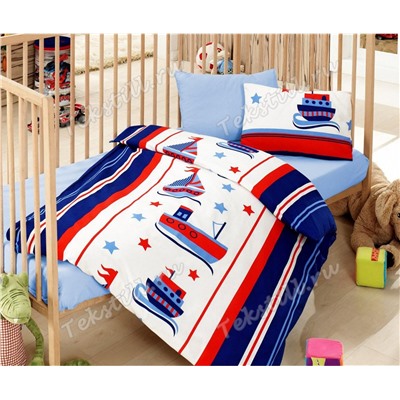 Постельное белье из ранфорса для новорожденных Bebek Ranforce Denizci - cotton box