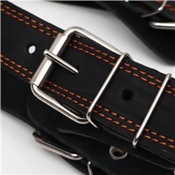 Шлейка кожаная «Караульная» на фетре, 3.6 см, ОШ 40-74 см, ОГ 95-110 см, чёрная