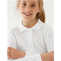 School Girls' Pure Cotton Polo Shirt (2-18 Yrs)