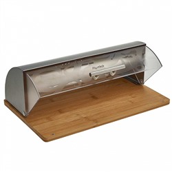Хлебница 38×27×14 см из нержавеющей стали и бамбука ALPENKOK AK-3509