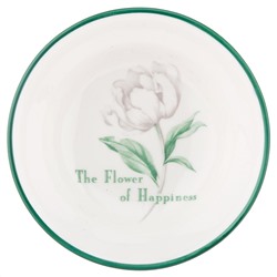 "Зе Флауэр оф Хепинис (The Flower of Happiness)" Блюдце-розетка для варенья фарфоровое д10см h2,9см, с деколью, отводка (Китай)