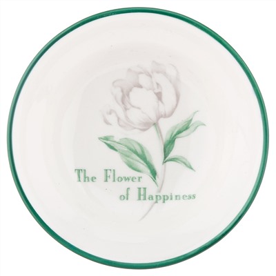 "Зе Флауэр оф Хепинис (The Flower of Happiness)" Блюдце-розетка для варенья фарфоровое д10см h2,9см, с деколью, отводка (Китай)