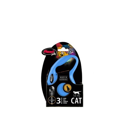Поводок-рулетка Flexi New Classic CAT XS (до 8 кг) 3 м трос, голубая