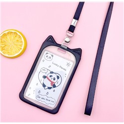 Футляр для карт на ленте "Lucky panda", black