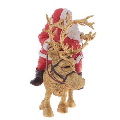 GAEM Фигурка декоративная "Дед Мороз на олене", L22 W15 H24 см